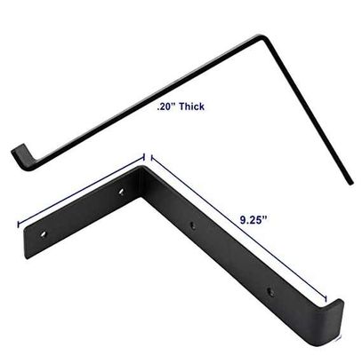 Heavy Duty 5 6 7 8 9 Inch Hitam Powder Coating Metal Bracket L Floating Wall Shelf Brackets