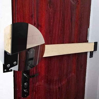 OEM Custom Black Powder Coated Stamping Metal U Bentuk Pintu Barrikade Brackets