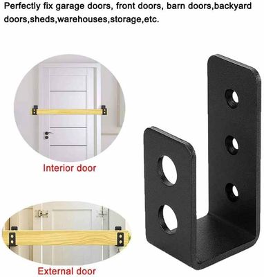 OEM Custom Black Powder Coated Stamping Metal U Bentuk Pintu Barrikade Brackets