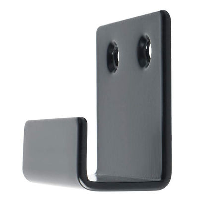 Black Powder Coated Stamping Steel Metal U Bentuk Pintu Barrikade Brackets Custom
