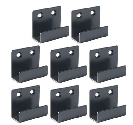 Black Powder Coated Stamping Steel Metal U Bentuk Pintu Barrikade Brackets Custom