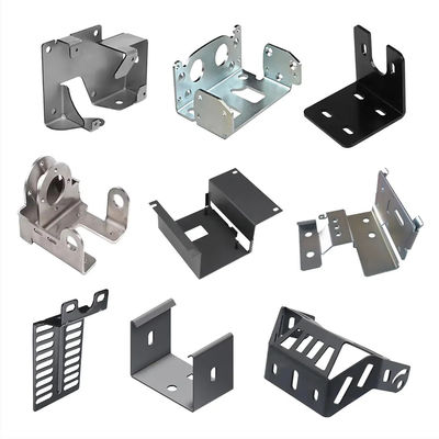 Bagian Stamping Logam Lembar Aluminium Alloy Custom Bending Black Surface Treatment Sheet Metal Fabrication
