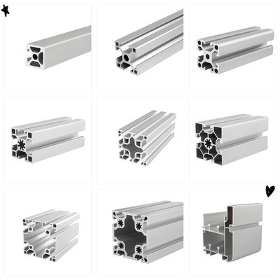 Bagian Ekstrusi Profil Aluminium Perhiasan Perak Hitam Slot 20X20 100mm-1500mm