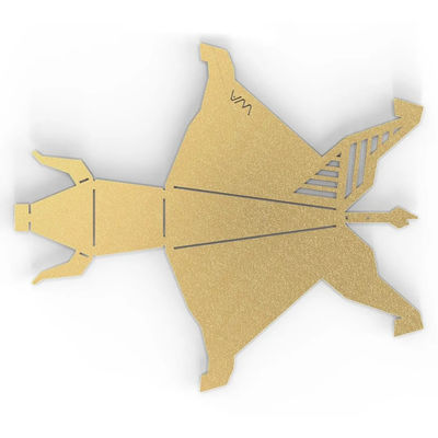 OEM Custom Sheet Metal Parts Personalized Laser Cut Bending Brass Origami Bull Sculpture Seni Logam Modern