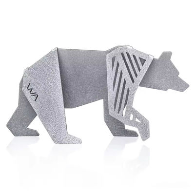 OEM Custom Sheet Metal Parts Personalized Laser Cut Bending Brass Origami Bull Sculpture Seni Logam Modern