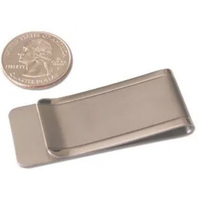 Klip Pena Uang Standar Custom Punching Label Holder Stainless Steel Slim Card Id Pria Wanita Dompet Bagian Metal Stamping