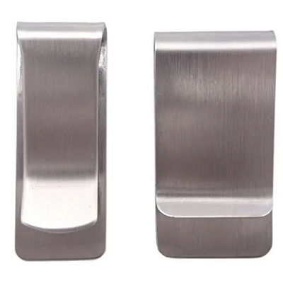 Klip Pena Uang Standar Custom Punching Label Holder Stainless Steel Slim Card Id Pria Wanita Dompet Bagian Metal Stamping