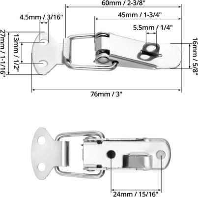 Baja tahan karat 304 Toggle Lock Nikel Plated Zinc Finish Spring Loaded Box Clamp Lock Hardware Product