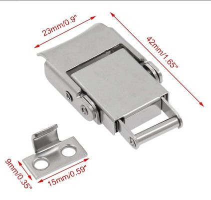 Stainless Steel 304 Spring Loaded Draw Latch Toggle Hasp Clamp Latch Lock Cylinders Untuk Kotak Dan Lemari