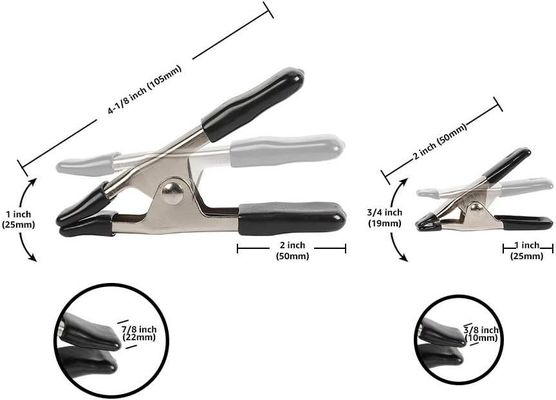Heavy Duty 2 4 6 9 Inch Black Powder Coated Steel And Carbon Metal Spring Clamps Dengan Genggam PVC Untuk Pengerjaan Kayu