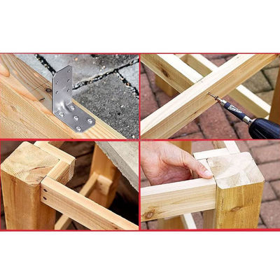 Custom Galvanized Steel Kayu Konektor Hardware Metal Dekoratif L Bracket Untuk Kayu