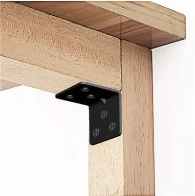 Custom Galvanized Steel Kayu Konektor Hardware Metal Dekoratif L Bracket Untuk Kayu